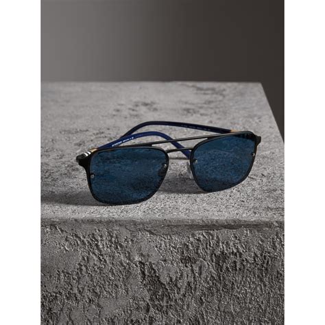 burberry square frame metal sunglasses